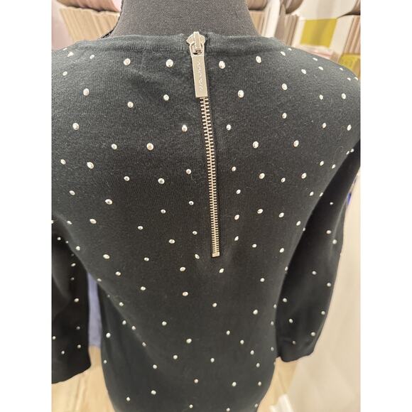 Michael Kors Black Sweater Dress Rhinestone Sparkles Holiday Party Small - Picture 6 of 10